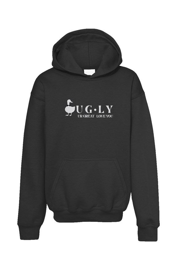 UG⋅LY (UR GREAT) Kid's Hoodie (w/white logo)