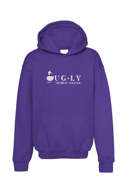 UG⋅LY (UR GREAT) Kid's Hoodie (w/white logo)