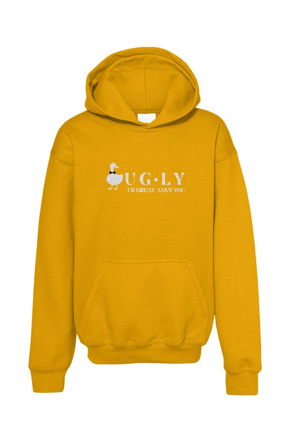 UG⋅LY (UR GREAT) Kid's Hoodie (w/white logo)