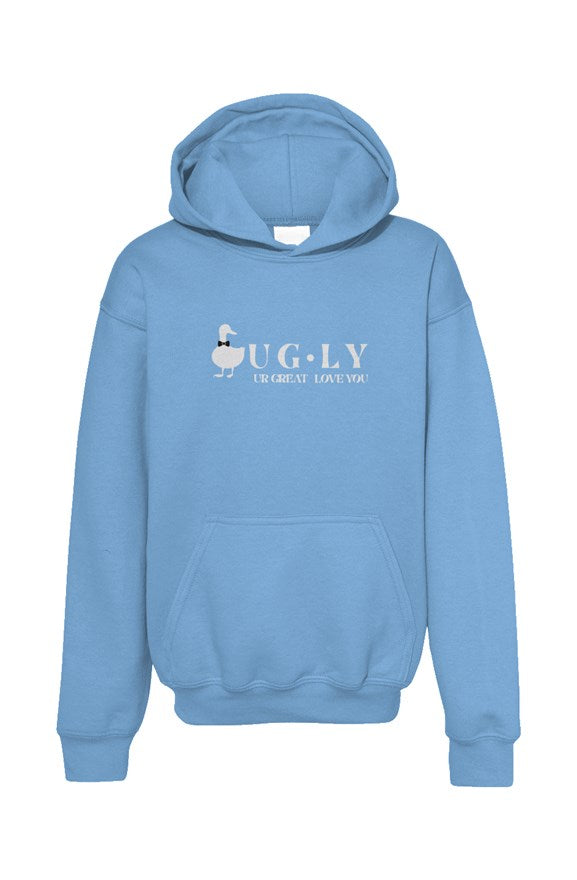 UG⋅LY (UR GREAT) Kid's Hoodie (w/white logo)