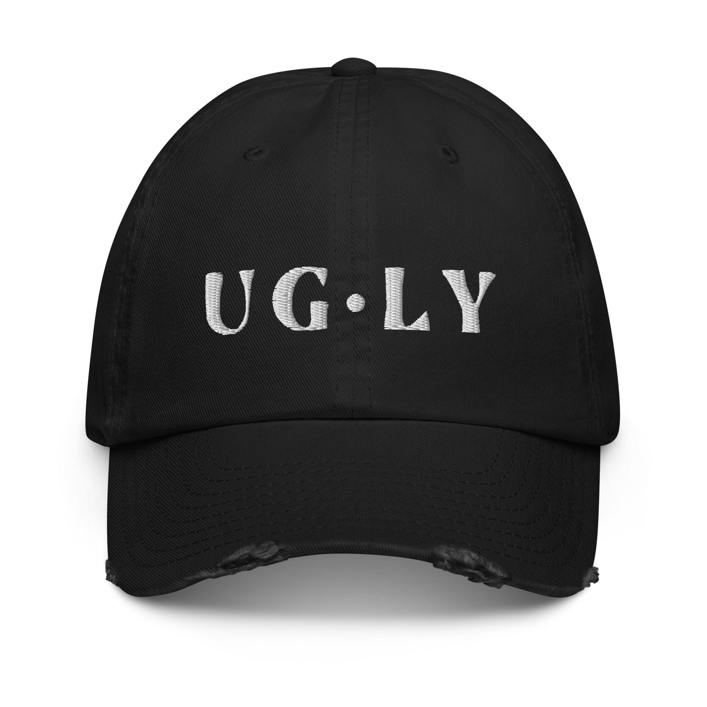 UG•LY Distressed cap (white embroidery)