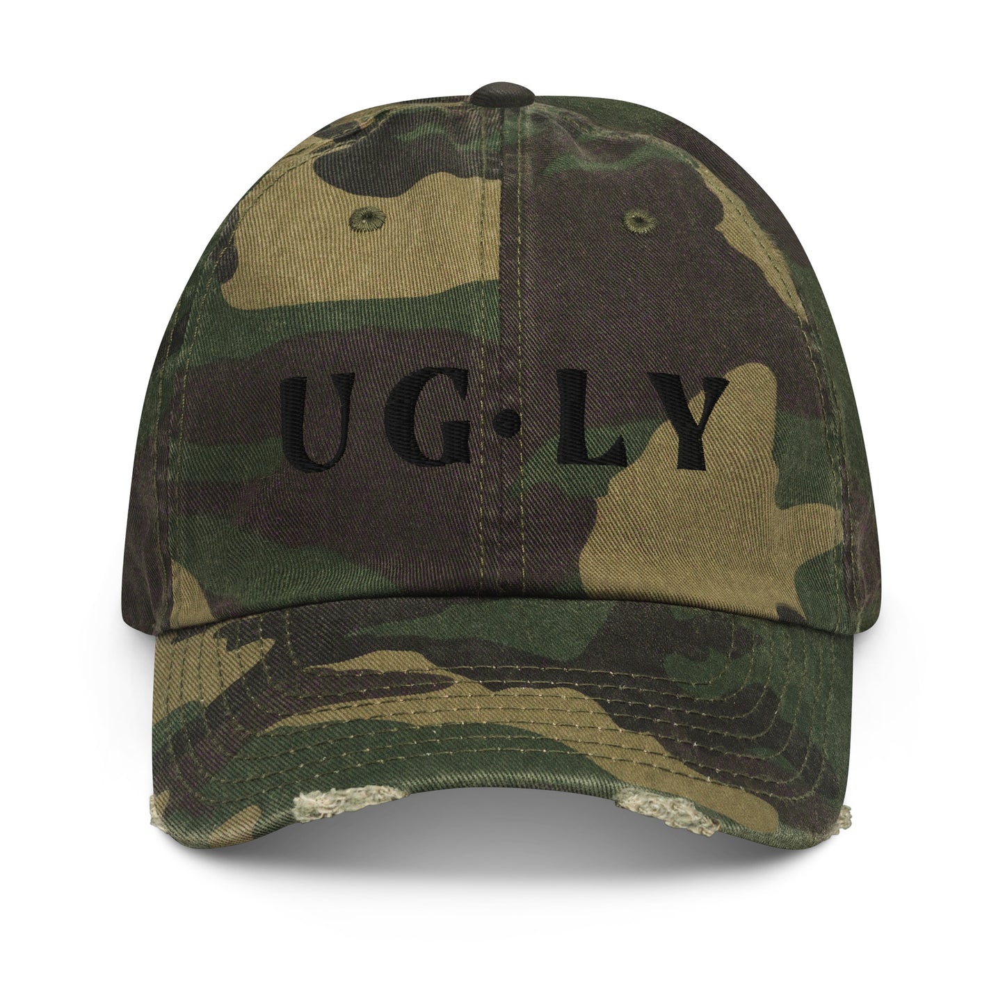 UG•LY Distressed Cap (black embroidery)