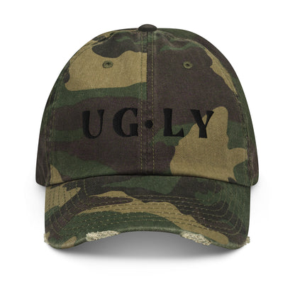 UG•LY Distressed Cap (black embroidery)