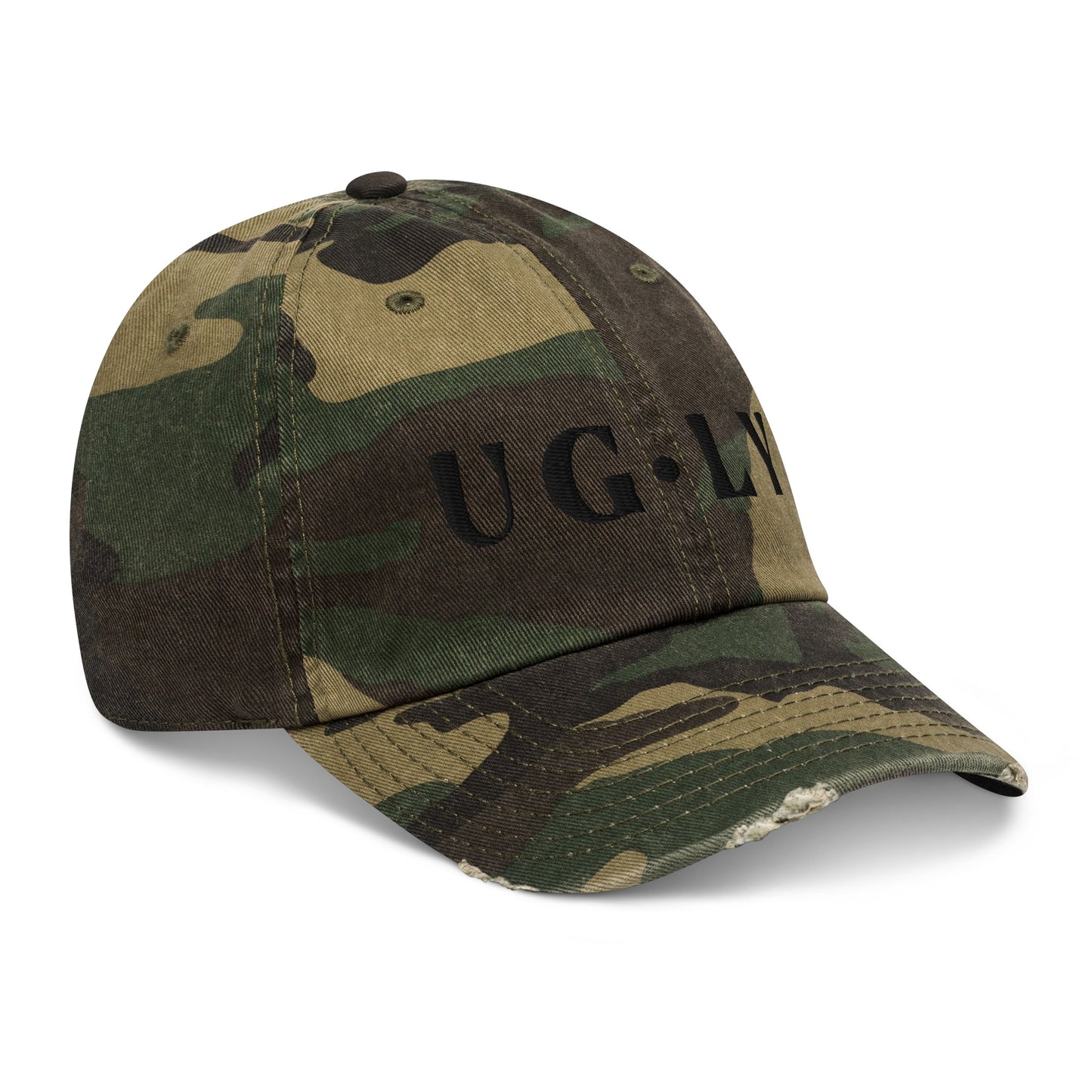 UG•LY Distressed Cap (black embroidery)