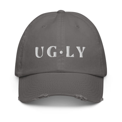 UG•LY Distressed cap (white embroidery)