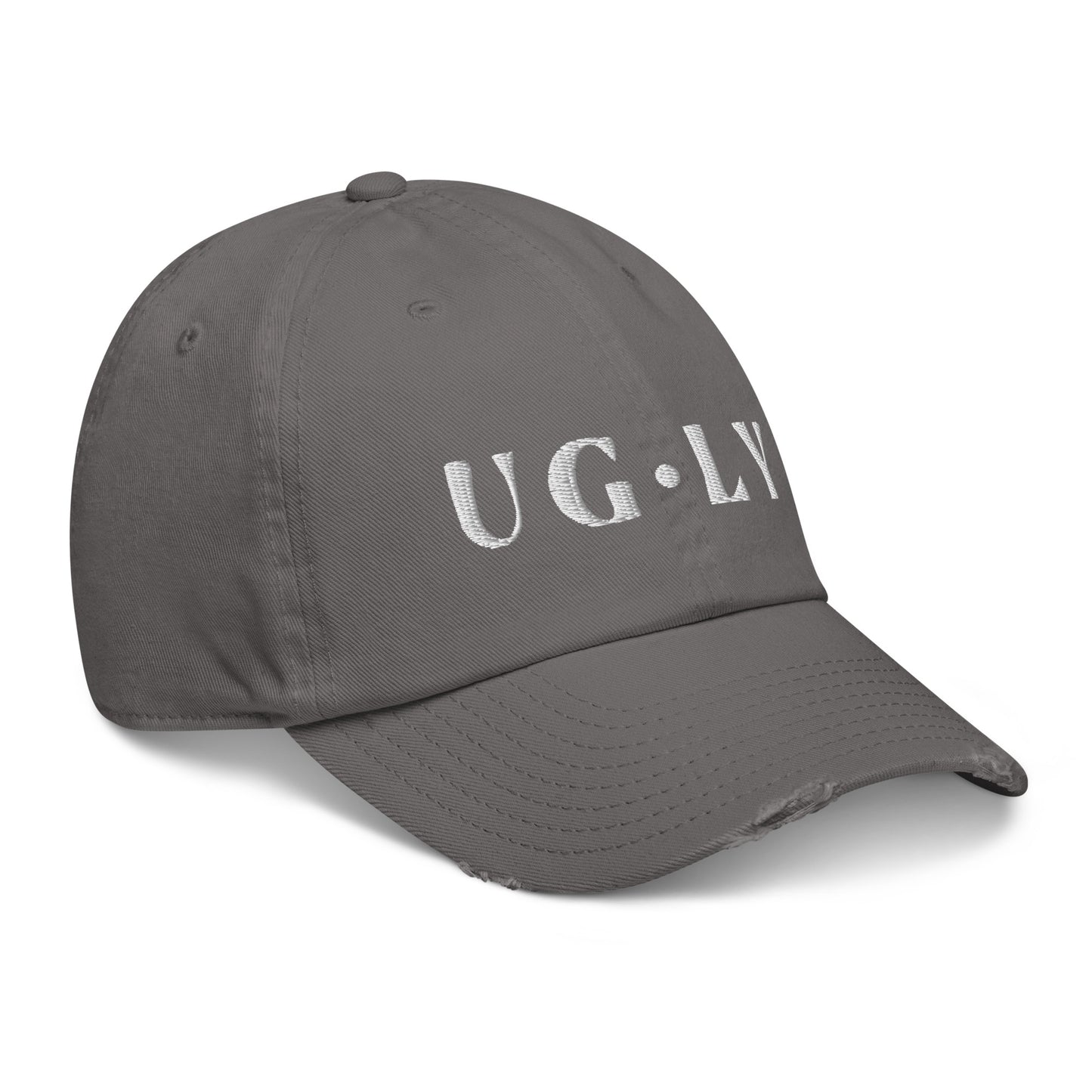 UG•LY Distressed cap (white embroidery)