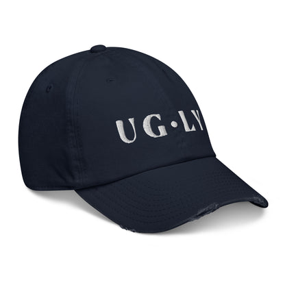 UG•LY Distressed cap (white embroidery)